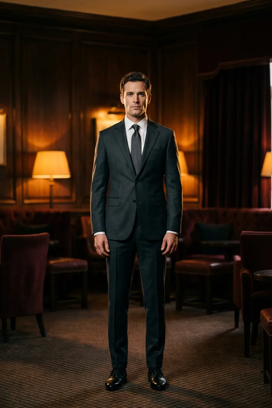 Traje formal gris oscuro